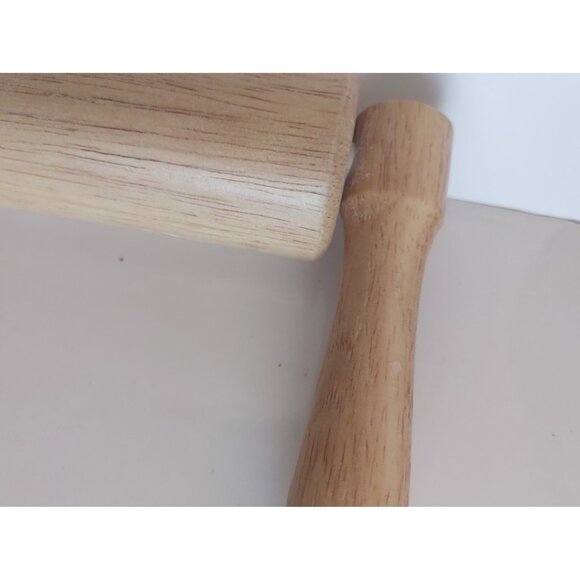 Angled 90 degree Wooden Handles Hardwood Rolling Pin 11 1/2" x 9" roll surface - Picture 7 of 8